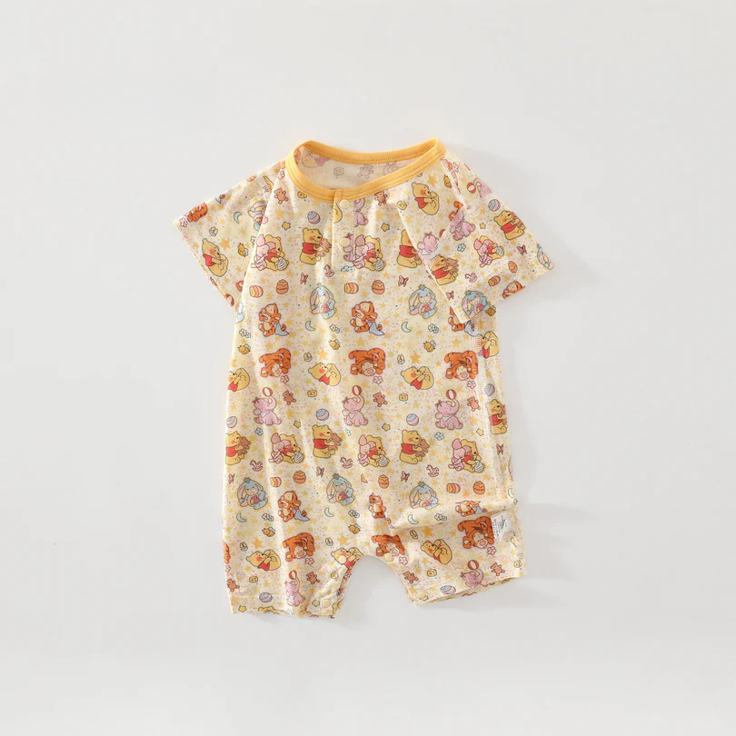 Baby Short Sleeve Printed Romper – Soft Lightweight Summer Bodysuit