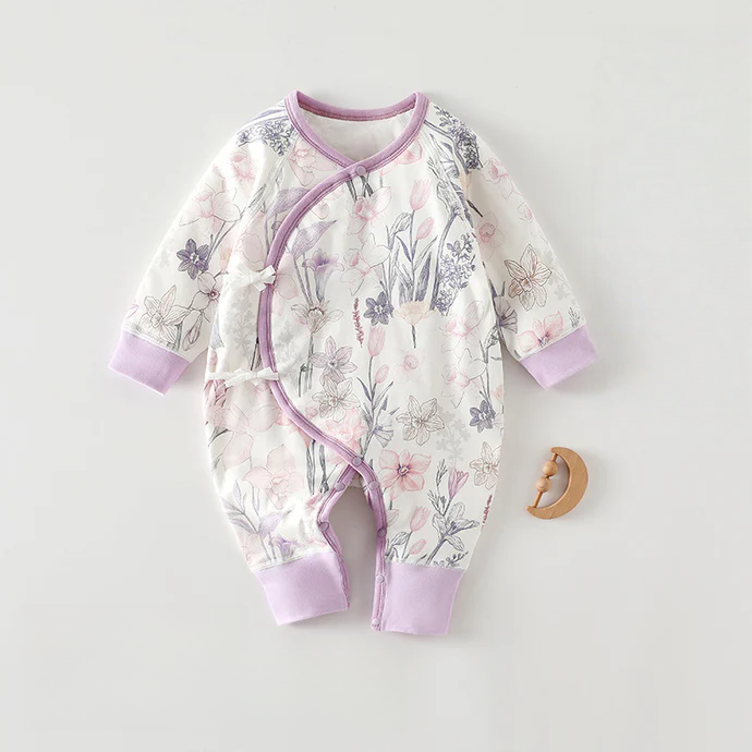 Newborn Three-Layer Cotton Thermal Romper – Seamless Winter Baby Outfit