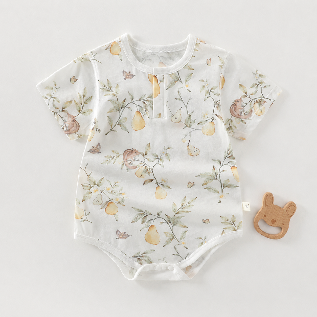 Unisex Newborn Shoulder Snap Cotton Bodysuit – Summer Triangle Romper