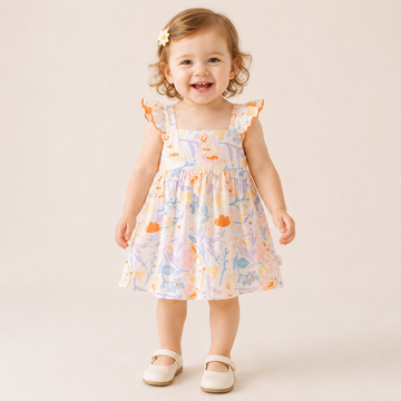 Baby Girl Dainty Floral Cami Dress – Lightweight Summer Outing Outfit