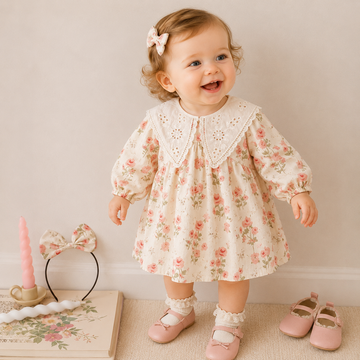 Baby Girl Korean Long Sleeve Bodysuit – Matching Sister Fall Romper Outfit