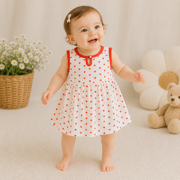Baby Girl Floral Pinafore Dress – Korean Style Sleeveless Summer Outfit