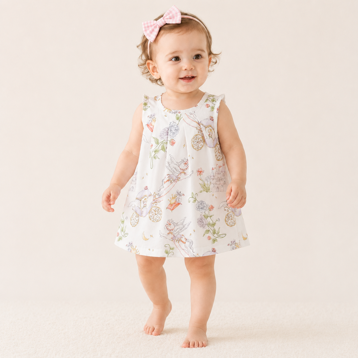 Baby Girl Floral A-Line Party Dress – Summer Princess Birthday Outfit