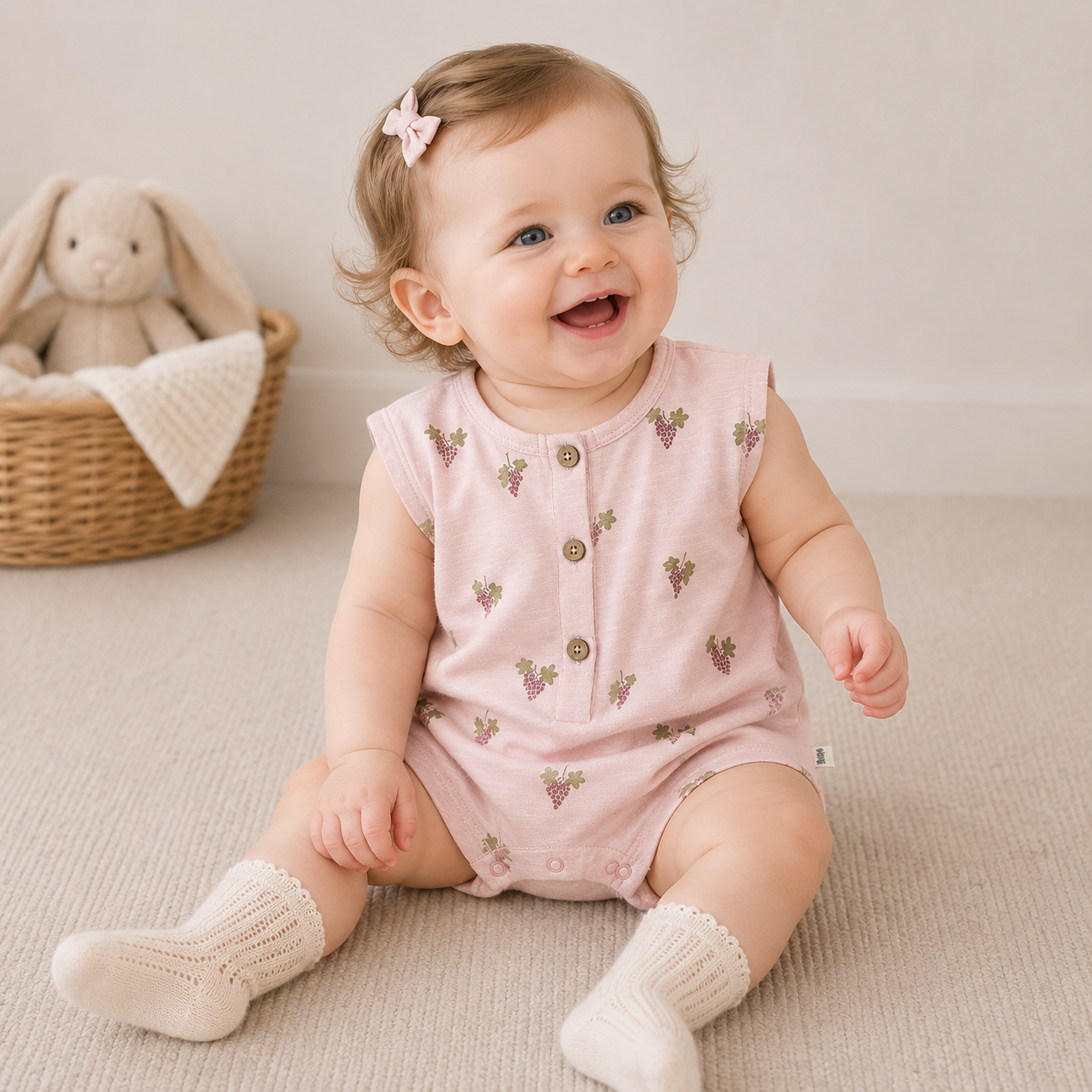 Unisex Baby Nordic Shortie Romper – Lightweight Cotton Summer Play Outfit