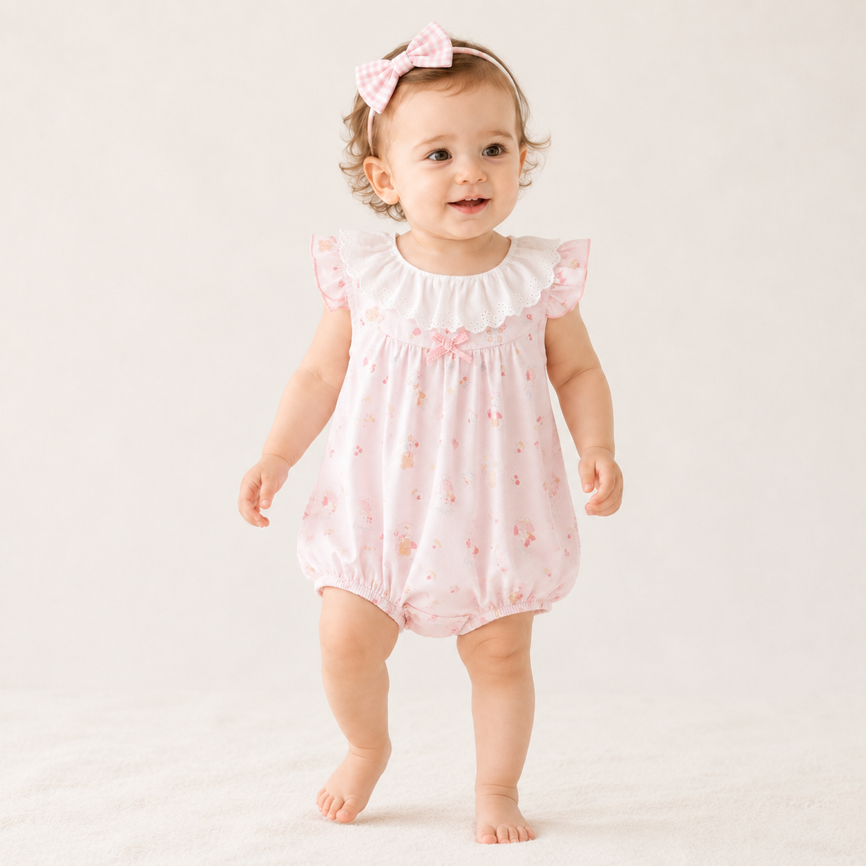 Baby Girl Cotton Tank Bodysuit – Sleeveless Triangle Summer Romper