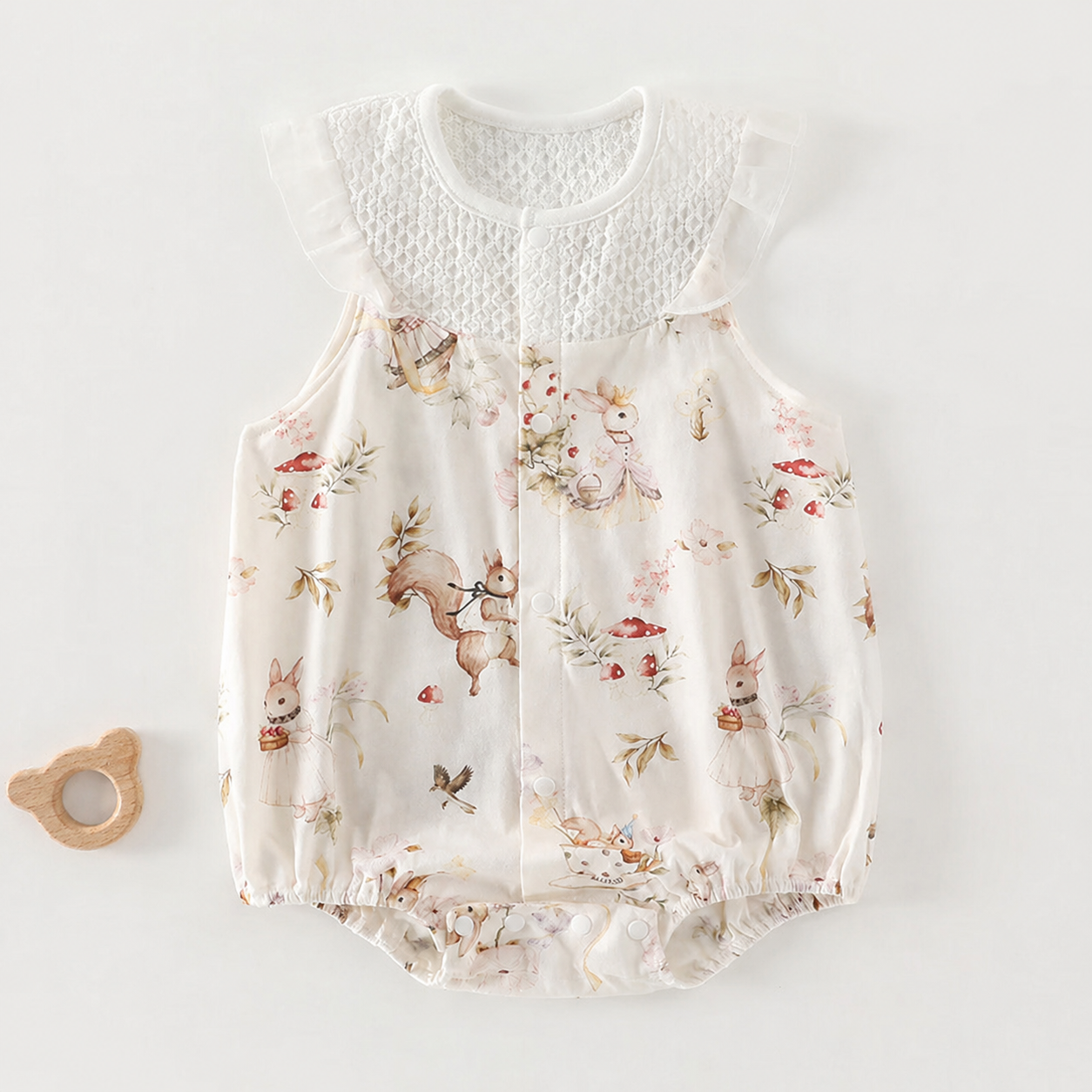 Unisex Newborn Shoulder Snap Cotton Bodysuit – Summer Triangle Romper