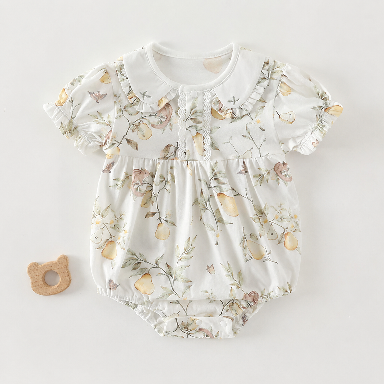 Unisex Newborn Shoulder Snap Cotton Bodysuit – Summer Triangle Romper